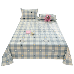 A类100棉全棉床单2026新款四季通用单双人被单儿童学生宿舍三件套