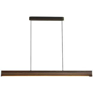 箭牌胡桃木一字餐厅灯简约现代极简复古长条餐桌吧台灯饭厅吊线灯