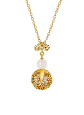 百年宝诚如意百财项链925银时尚小众设计感百搭锁骨链配饰