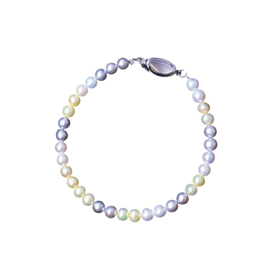 天然淡水珍珠多宝色原创款手链单圈亮光圆度好女款珍珠简约款手串