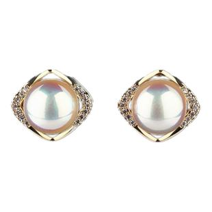 925银针倪妮同款馒头珍珠耳钉耳环新款无耳洞耳夹高档抗过敏耳饰