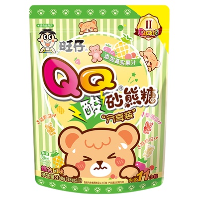 旺仔酸砂qq软糖198g萌趣小熊造型