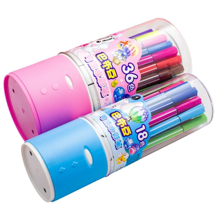 中彩水彩笔12色24色36色桶装 儿童可水洗 小学生专用大容量绘画笔