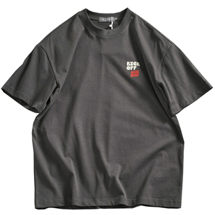 2024夏季新款全棉短袖Tee男宽松潮牌百搭280g重磅简约时尚半袖T