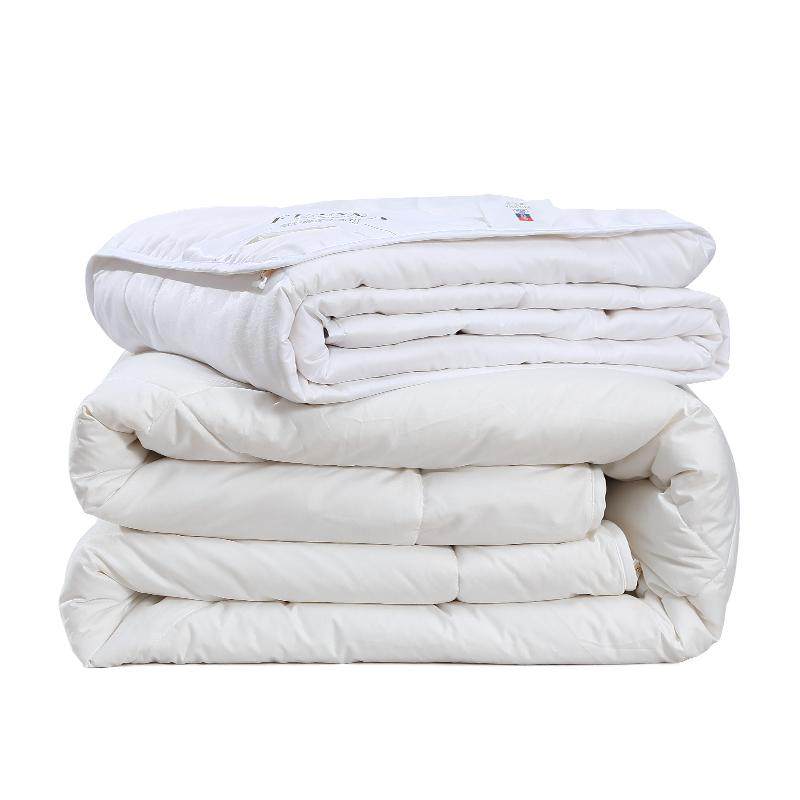 富安娜蚕丝被子母被澳洲羊毛被子春秋被芯结婚被子四季通用二合一