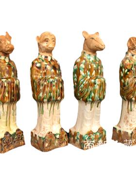 兽首俑仿古陶器艺术品摆件古玩