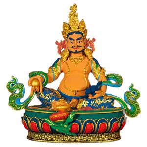 精工彩绘七寸财神铜像装饰摆件