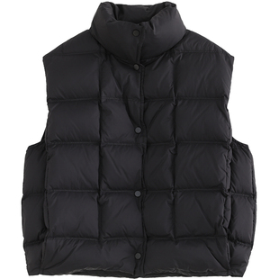 NNGZ设计师男女童三防羽绒马甲秋冬季保暖亲肤儿童廓形白鸭绒外套