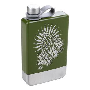 9OZ盎司5两半斤银黑绿色便携食品级304不锈钢酒壶LOGO定制DIY刻字