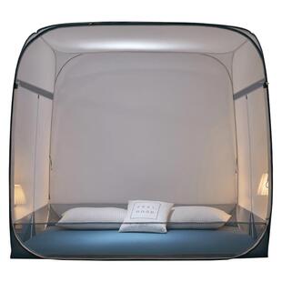 2025新款高级蒙古包蚊帐家用免安装一体式可折叠三开门加密拉链款