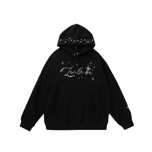 周深同款LAMLICKA米字星黑色连帽卫衣男秋潮牌宽松纯棉美式上衣