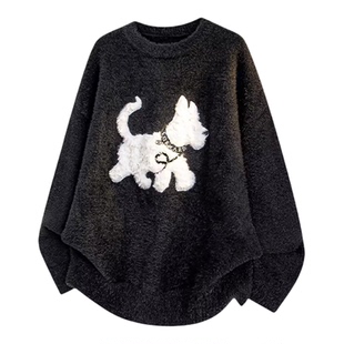 【杨超越推荐款】罗宾汉/ROBINHOOD毛绒小狗毛衣冬慵懒风情侣上衣