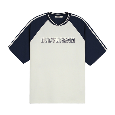 BODYDREAM【优游学派】休闲运动插肩T恤男女撞色网眼透气短袖球衣