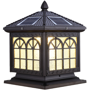 户外灯防水太阳能led别墅大门口柱子灯室外庭院新中式围墙柱头灯