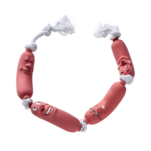 德国hunter香肠人结绳拉扯玩具狗狗宠物橡胶磨牙互动解闷防拆家