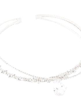 高级超闪水钻婚纱头饰两用锁骨链