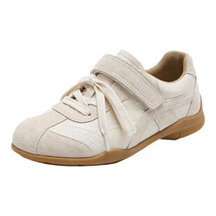 15mins内增高德训鞋女2026新款春季魔术贴通勤百搭时尚复古休闲鞋