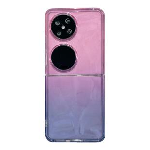 适用华为pocket2手机壳新款Pocket S折叠屏防摔外壳p50pocket简约渐变色保护壳相框软胶男女创意手提链硅胶套