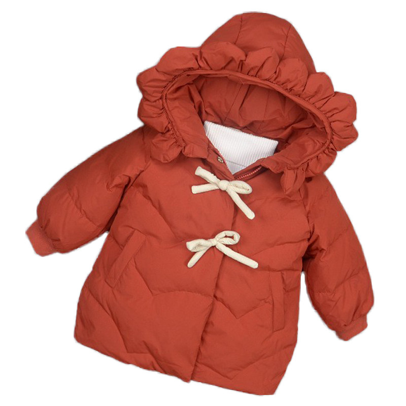 女童装加厚冬季纯色羽绒棉服洋气