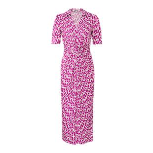 DVF2026早秋新款粉白艺术锁环短袖连衣裙DS2U021
