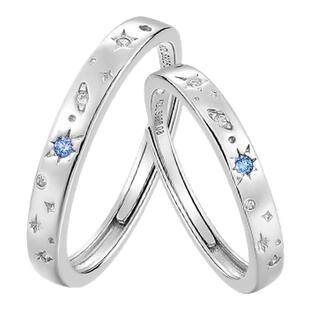 卡蒂罗银河罗盘情侣对戒S925银戒指一对小众设计生日礼物送女友