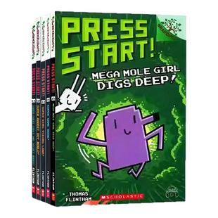 【送音频 游戏闯关桥梁书】学乐超级方块兔11-15册Press Start英文原版全彩大树系列猴子男孩宫保鸡丁驯龙大师