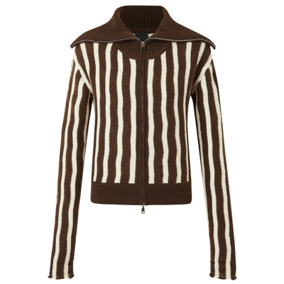 VVNKJANEPLUS海军领针织开衫