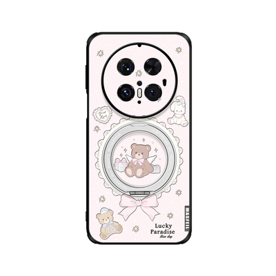 ZHIZHE×天使小熊适用华为Mate80Promax手机壳mt70新款Pura70磁吸支点mate60por支架Ho5全包高级感女p80