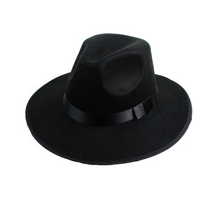 上海滩许文强复古黑色大檐英伦爵士帽礼帽男女士舞台儿童表演帽子