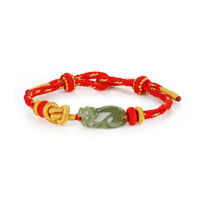 周大生天然和田玉貔貅手绳