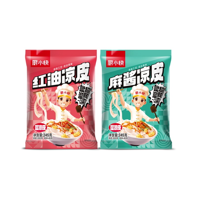 厨小快红油麻酱面皮凉皮速食