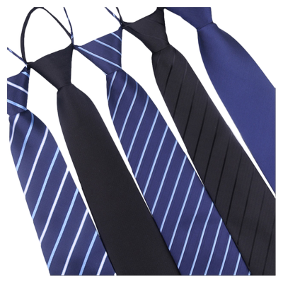 韩版商务拉链条纹宽黑红领带