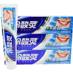 冷酸灵去渍亮白抗敏感牙膏留兰薄荷香大支家用170g口腔清洁护理