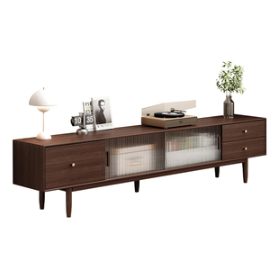 实木电视柜复古客厅储物柜北欧电视机柜落地柜小户型墙柜茶几组合