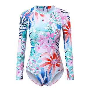 澳洲AXESEA丨Venus 潜水服女后拉链速干防晒冲浪连体长袖水母泳衣