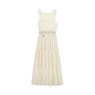 REVAN芮范设计师款海边度假风米黄连衣裙RM31101251