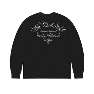 ChillHigh 10周年纪念花体字 重磅圆领基础宽松Classic Fit长袖T