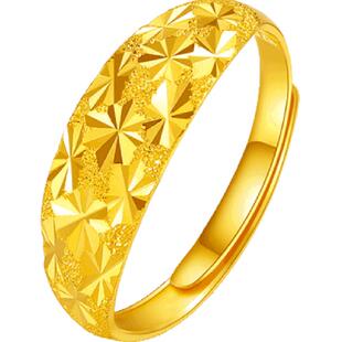 梦金园闪耀满天星足金戒指蛇肚戒黄金指环经典黄金首饰送长辈礼物