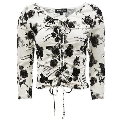 VeroModa中缝抽绳T恤上衣时尚