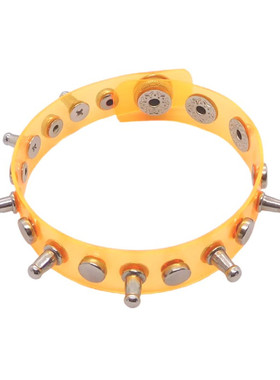 奶嘴铆钉咖啡色半透明朋克窄手链