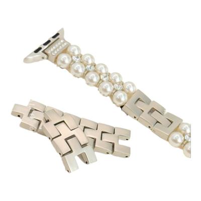 QALUO适用iwatch小香珠链表带