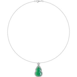 从爱之名翠绿葫芦项链女锁骨链新中式玉髓吊坠轻奢气质感配饰品