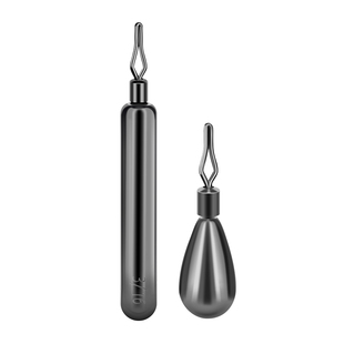 路亚钨钢倒钓铅坠水滴形长条型高品质比重软虫饵倒钓圆柱配重钓组