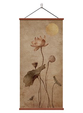 宋代美学荷花画2026新款玄关挂画