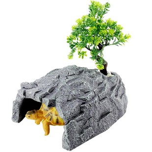 陆龟躲避洞穴躲避屋豹纹守宫黄缘造景小大乌龟晒台爬台爬宠乌龟窝