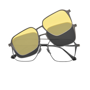 康视顿新款双梁铝镁近视眼镜框磁吸夹片日夜两用偏光墨镜LB2161