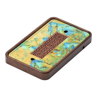 柯木茶盘蓄排双用茶具托盘千里江山茶海排水干泡台家用实木茶台