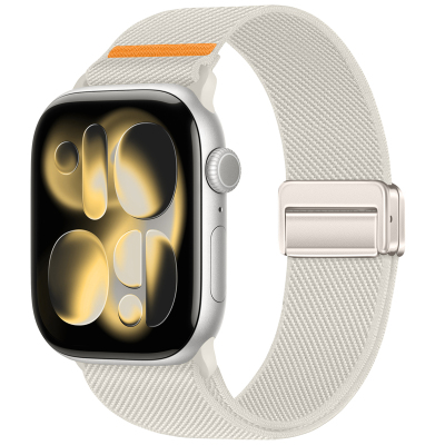 适用iwatch表带磁吸尼龙编织透气
