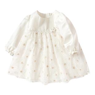 巴拉巴拉婴儿连衣裙女童公主裙宝宝裙子周岁礼服长袖儿童新款秋装