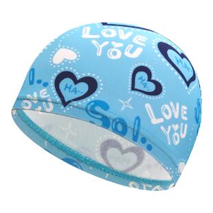 艾斯纳托儿童泳帽布料防水护耳童趣印花男女长发不勒头泳帽